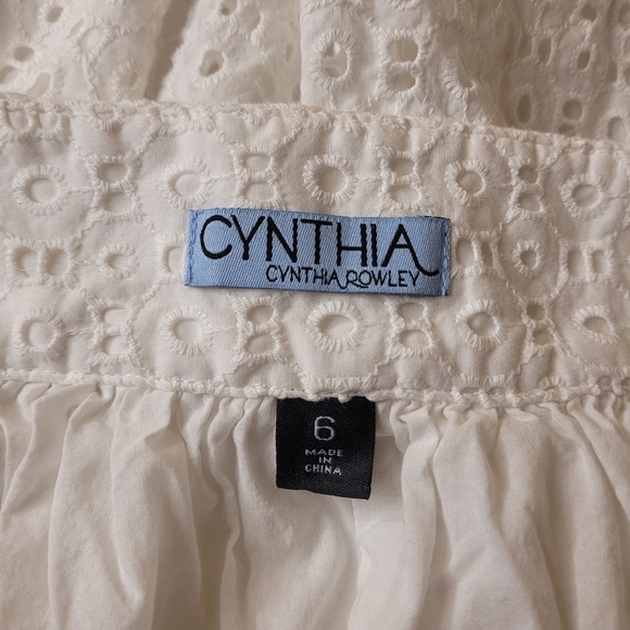Cynthia Rowley 100% Cotton White Eyelet Mini Skirt sz 6 - Picture 2 of 10